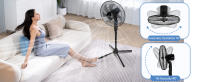 Aigostar Ventilador de Pie Silencioso con 7 aspas, diámetro 43 cm, oscilación de 70°, 3 velocidades y altura ajustable de 108 a 130 cm. Ideal para dormir. - details 2