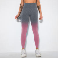 Leggings De Yoga Para Mujer Con Gradiente De Color Y Levantamiento De Glúteos Pantalones De Running Fitness Secado Rápido Talla True Leggings De Cintura Elástica De Nylon - details 39