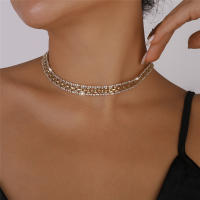 Collar De Cadena De Diamantes Geométricos Para Mujer Vintage Cristal Hueco Salón De Moda Aesthetic Joyería De Cuello - details 0