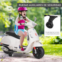 HOMCOM Moto Eléctrica Infantil Coche Triciclo Vespa Scooter Eléctrico a Batería con Luz MP3 USB Bocina para Niños Más de 3 Años Carga 30kg - details 5