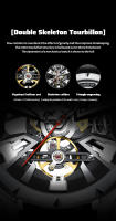 Reloj Mecánico Para Hombre SIBOTTE Con Tourbillon Y Esfera Luminosa Resistente Al Agua 50M Carcasa De Acero Inoxidable Cristal De Zafiro Lujo - details 2