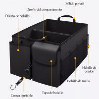 Memories Organizador Maletero coche, Almacenaje Maletero, Plegable, 3 compartimentos, Bolsillos, impermeable - details 1