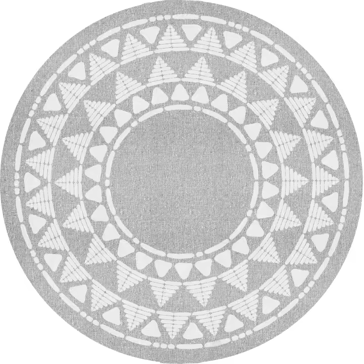 VINILIKO, Alfombra interior/exterior PVC Khamba grey redonda, imitación textura natural - 1