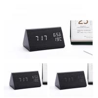 Reloj De Despertar Digital LED En Madera Con Control Por Sonido Y Luz USB/AAA Poderado Decoración De Mesa Para El Hogar Estilo Moderno Y Antiguo - details 2