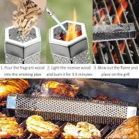 Tubo De Fumador De Acero Inoxidable Perforado Para BBQ Filtro De Malla Herramienta De Cocción a Calor Y Frío Espices Ahumadas - details 3