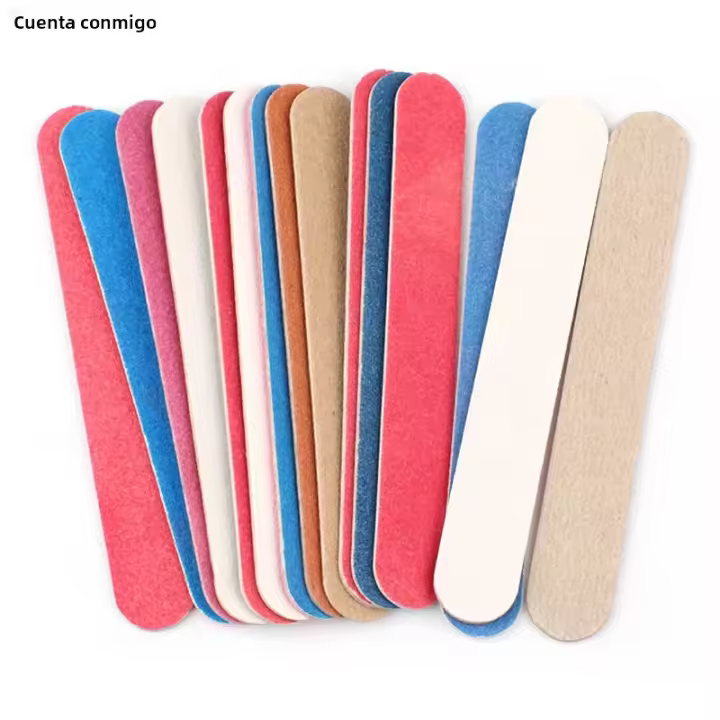 100Pcs Pack Archos De Uñas De Madera Mini Doble Cara Herramientas De Manicura Desechables Limpiador De Cutículas Y Pulidora - 1