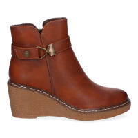 Davinia Shoes Botines de Cuña para Mujer Comodos, Diseño Elegante con Cremallera Lateral y Adorno de Correa en la Caña, Ideal para Uso Diario Shoes&Blues.es VRA-1057-Cuero - details 1