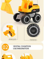 Juego De Juguetes De Vehículos De Ingeniería Escala Excavadora Y Camión Grúa Modelo Para Niños Educativo Y De Colección - details 6