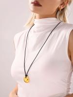 Joyería de moda oro Acero inoxidable collar damas metal vintage gota de agua colgante collar niñas regalo de cumpleaños - details 3
