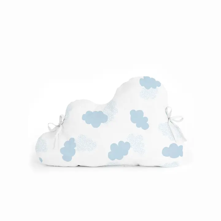 Happyfriday- Clouds Chichonera forma 60x40 cm Azul, Protectores de cuna 100% Algodón, calidad de 150 hilos, Fabricado en España - 1