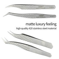 Aguja Para Pestañas LAGEE De Acero Inoxidable 420 Con Agarre De Diamante De Lujo Precisión En Volumen Para Maquillaje De Cejas - details 4