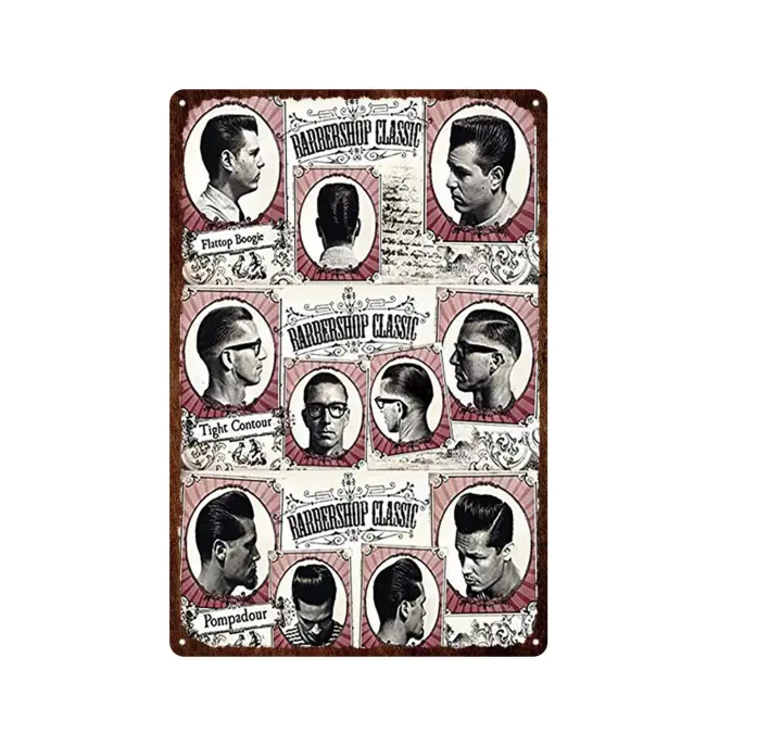 1pc Barbershop Metal Tin Sign Decoración De Pared Interior Herramientas De Barbero Arte Y Manualidades Ferroso Vintage Tamaño 8x12 Pulgadas - 1