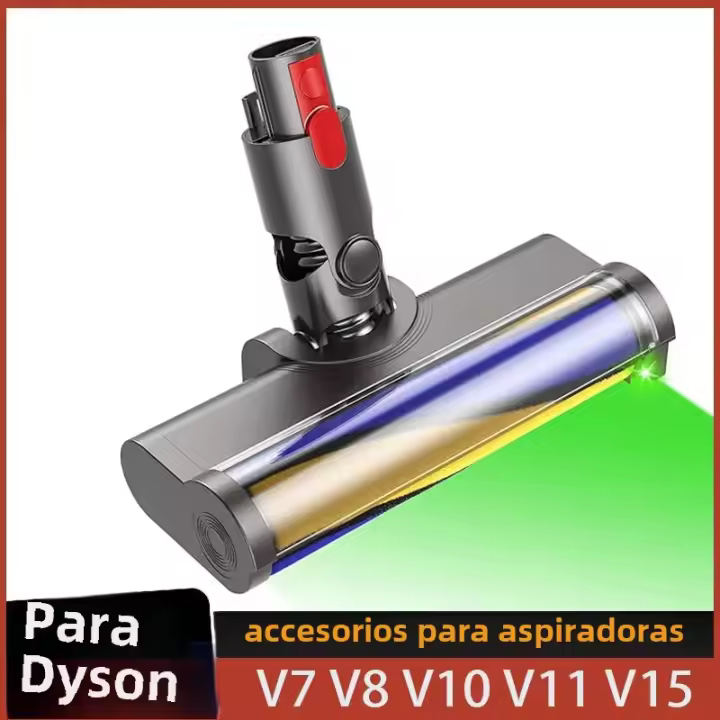 Cabeza De Cepillo Rodante Suave Para Aspiradoras Dyson V7 V8 V10 V11 V15 Sin Cable Accesorios Para Piso De Madera Dureza Con Detector De Polvo - 1