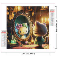 Pintura De Diamantes 5D DIY Sanrio Bordado De Dibujos Animados Hello Kitty Mosaico Espejo Con Bricolaje Decoración De Hogar Regalo Lindo - details 0