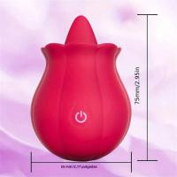 Vibrador Con Estimulador De Clítoris Y Pezones Dildo Licking De Rosas Juguetes Sexuales Para Adultos Control Manual Batería Recargable Silicone Médico - details 3