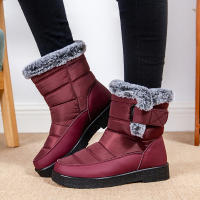 Botas De Invierno Para Mujer Talla Grande 44 Impermeables Con Peluche Grueso Botines De Nieve Con Correa De Ganchillo Y Plataforma Antideslizante - details 3
