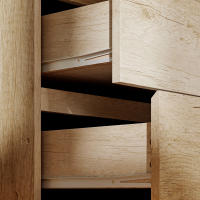 HOMCOM Cómoda de 4 cajones para dormitorio, estilo moderno y elegante, con mecanismo de cierre suave, para dormitorio y salón, madera natural - details 7