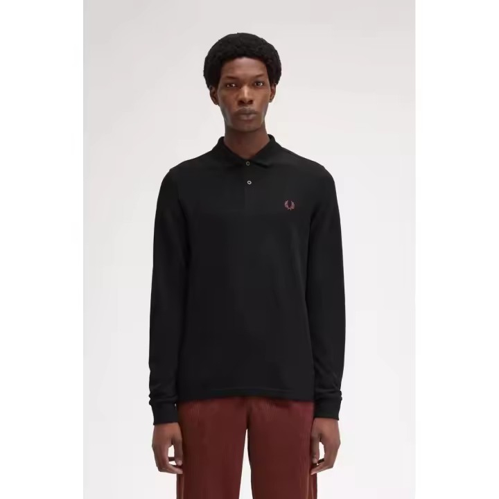 Fred Perry Polo Hombre Manga Larga M6006 Negro Talla XL - 1