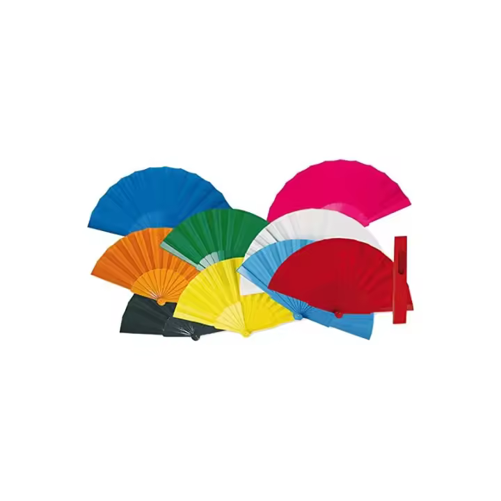Abanicos de Plastico y Tela de Colores Variados (100 unidades) con envío incluido - 1