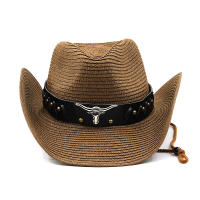 Sombrero De Vaquero Para Mujer Y Hombre Con Pico Ancho Protección Solar Moda De Paja Forma Cattleman Ajustable Sombrero Occidental Para Performance - details 6
