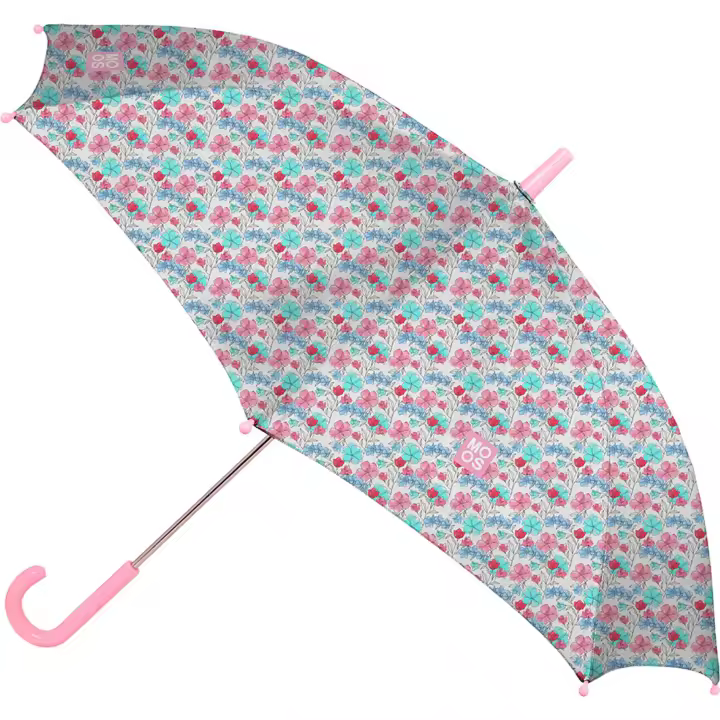 SAFTA | PARAGUAS MANUAL 48 CM MOOS "FLORES" - Paraguas Licencia Oficial - Diseño Elegante - Ideal para Días Lluviosos - Material Resistente - Apertura Automática - 1