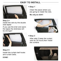 2pcs Cortinas De Sol Para Ventanas Laterales De Coche Universal Protección UV Plegable En Tela Negra Visera De Sol Para Estilo Del Coche - details 0