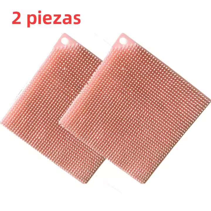 2Pcs Cepillo De Limpieza De Silicona Gruesa Para Cocina Escobillas De Limpieza Para Ollas Y Sartenes Esponja Escobilla De Frutas Y Verduras Ecológico - 1