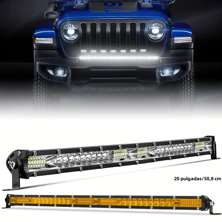2x Barras Luz LED Amarilla/Blanca Para Off-Road - Pods Niebla Trabajo ATV SUV Camión