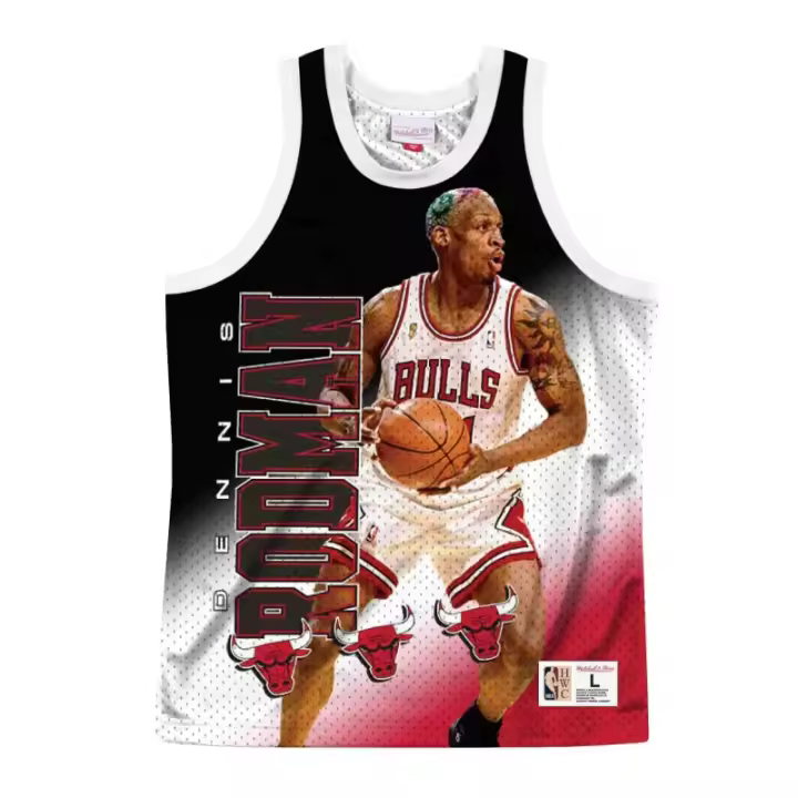 CAMISETA DENNIS RODMAN BEHIND THE BACK CHICAGO BULLS  - MITCHELL NESS - 1