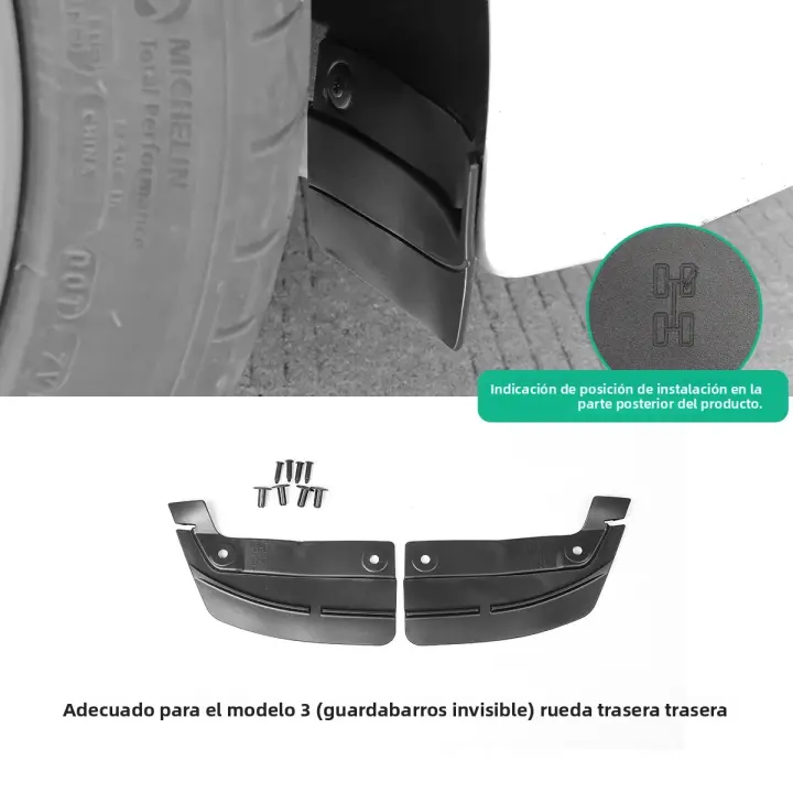 LUCKEASY Guardabarros Traseros Para Tesla Model Y 2020-2024 Kit De Faroles De Barro Accesorios De Modificación De Coche Material TPE - 1