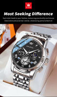 Reloj De Pulsera Masculino OLEVS 2856 Multifuncional Cronógrafo Original Cuarzo Fase De La Luna 24 Horas Resistente Al Agua - details 4