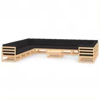 VIDAXL 3083918 conjunto de muebles para jardines y terrazas fabricado en madera de pino en color natural vida xl - 1