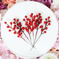 10/20 Piezas De Ranas Rojas Artificial 12 Brotes De Bayas Rojas Para Decoración De Árbol De Navidad Y Hogar Estilo Floral - details 4