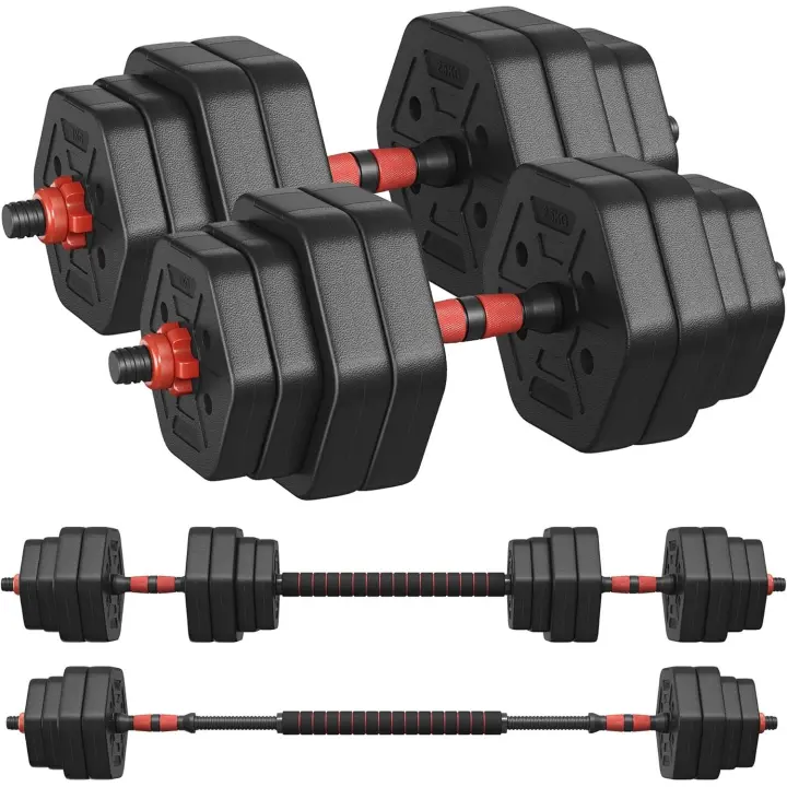 Juego de Mancuernas con Barra de Conexión, Mancuerna Corta, Peso Hexagonal para Entrenamiento, Fitness, Levantamiento en Casa, Gimnasio - 1