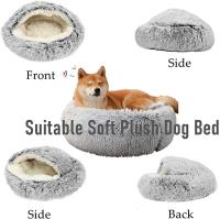 Cama De Gato Invierno Con Peluche Larga Almohadilla Redonda Para Mascotas Pequeñas Saco De Descanso Para Perro Pequeño 2 En 1 Casa De Gato Y Bolsa De Sueño - details 4
