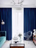 Cortina Europea De Color Sólido Y Gruesa 1PC Material Italiano Suave Cálido Y Grueso Larga Hasta El Suelo Con Bolso Para Percha - details 4