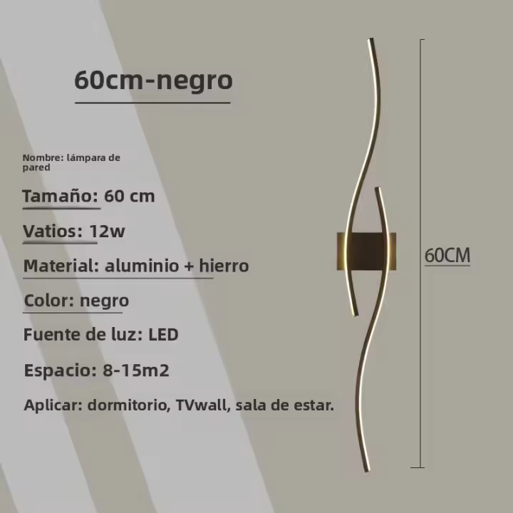 Lámpara De Pared Moderna Y Sencilla Para Cocina Y Sala De Estar Con Luz LED Decoración De Hogar Adecuada Para TV Y Dormitorio Instalación En Pared Incluye Bombillas - 1