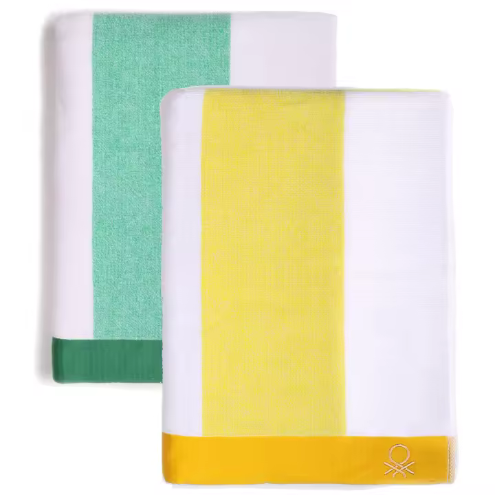 SET 2 TOALLA DE PLAYA 90X160CM 450GSM TERRY 100%ALGODON CASA BENETTON - 1
