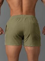 Shorts De Verano Para Deportes De Running Para Hombres Corte Ajustado Tres Puntos Con Bolsillo De Cremallera Rápido Secado Entrenamiento Fitness - details 8