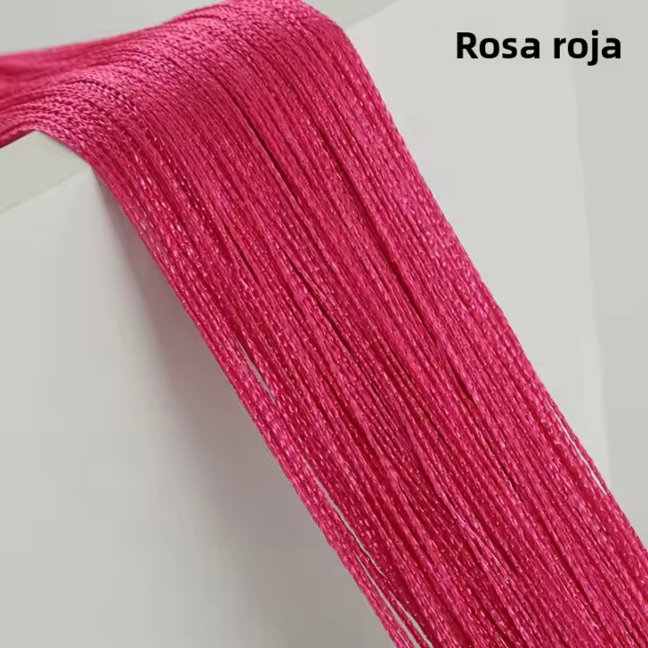 Cortina De Hilo Sólido 100x200cm Para Bodas Y Fiestas Decoración De Hogar Para Dormitorio Y Sala De Estar Translúcida De Poliéster - 1