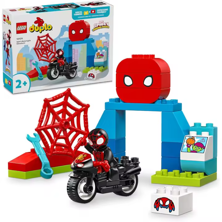 LEGO Duplo Marvel Aventura en Moto de Spin , Aventuras de Spidey y su Superequipo, Vehículo de Spider-Man, + 2 Años Lego 10424 - 1