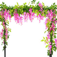 2Pcs Vinatera Artificial De Lienzo De Seda Para Boda Arco Floral Fiesta Exterior Decoración De Hogar Verde Natural - details 4
