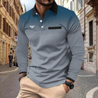 Camisa Polo Deportiva De Manga Larga Para Hombre Con Estampado 3D Primavera Otoño Casual Business Golf Falso Bolsillo Costura - details 3