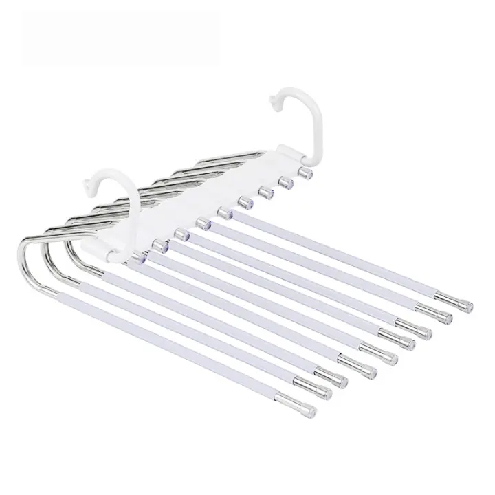 Organizador De Armario De 5 Niveles Plegable En Acero Inoxidable Para Pantalones Y Falda No Eslipiente Ahorrador De Espacio Para Ropa - 1