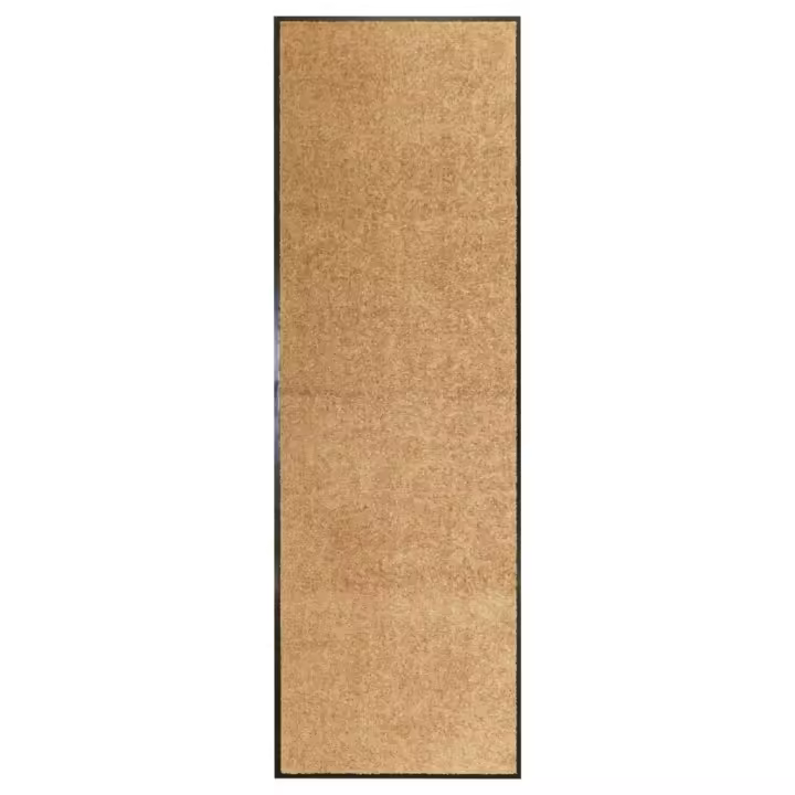 vidaXL Felpudo lavable crema 60x180 cm - 1