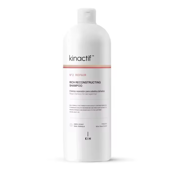 Kin Cosmetics Kinactif Nº2 Repair Rich Reconstructing Shampoo 1000 Ml. Champú reparador para cabellos dañados. - 1