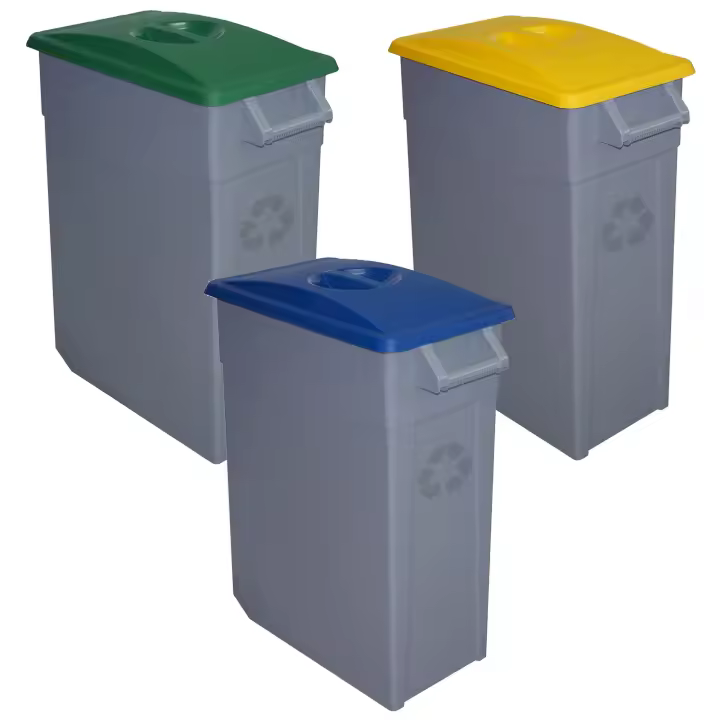 Denox Pack Reciclaje Contenedor Zeus 65L Cerrado X3 Colores Azul Verde Amarillo - 1