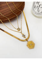 Collar Pendentivo De Peri'sbox Con Diamantes De Serpiente En Forma Irregular Acero Inoxidable Platinado Dorado Para Mujer Joyería De Moda Stackable - details 4