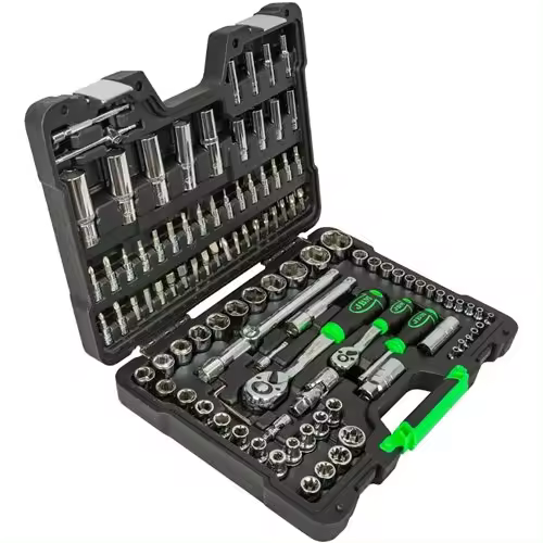 Caja de herramientas 108 piezas vasos hexagonales cromados JBM 54048 JBM - 1