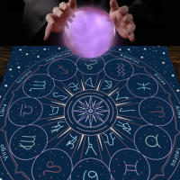Mantel De Taro Con Doce Constelaciones Y Cielo Estrellado 1pc Decoración De Juego De Tarot Estilo Moderno Poliéster 100% - details 10